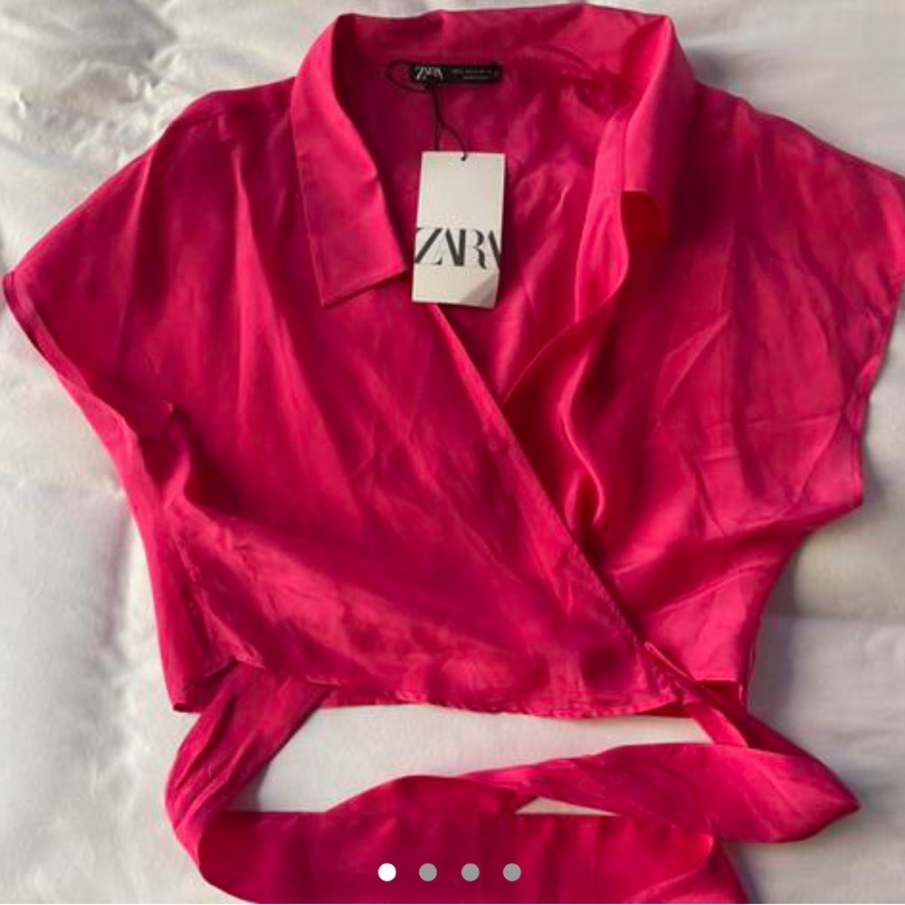 Brand new Hot pink zara wrap around top!